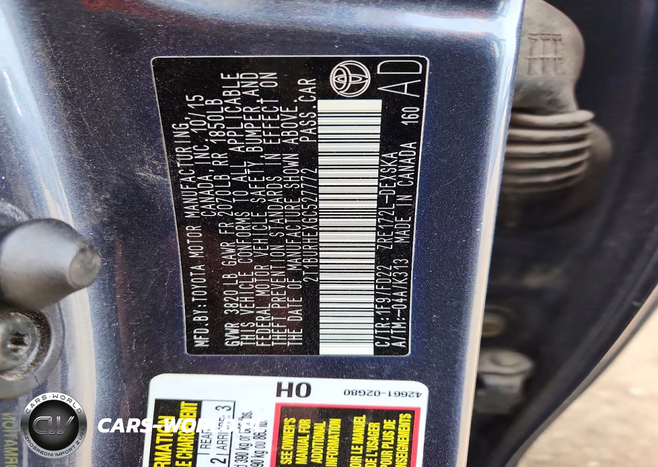 2016 Toyota Corolla S Plus VIN:2T1BURHEXGC527772 - 12