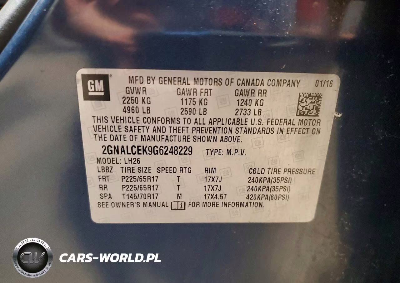 2016 Chevrolet Equinox Lt VIN:2GNALCEK9G6248229 - 14
