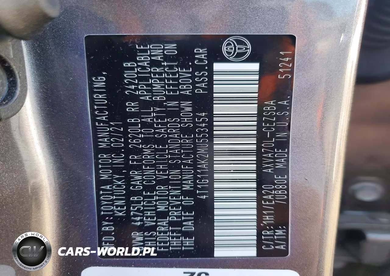 2021 Toyota Camry Se VIN:4T1G11AK2MU553454 - 12