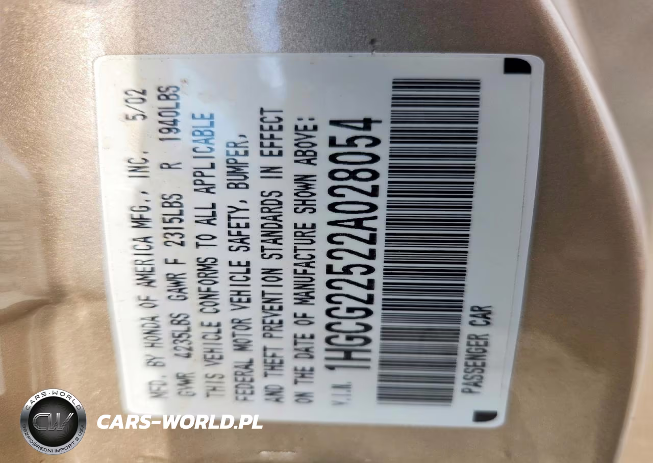 2002 Honda Accord Ex VIN:1HGCG22522A028054 - 12