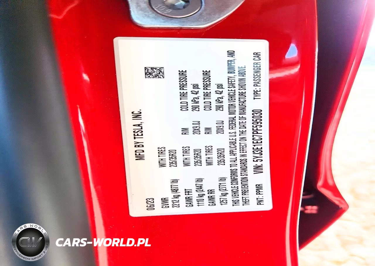 2023 Tesla Mod VIN:5YJ3E1EC7PF595030 - 12
