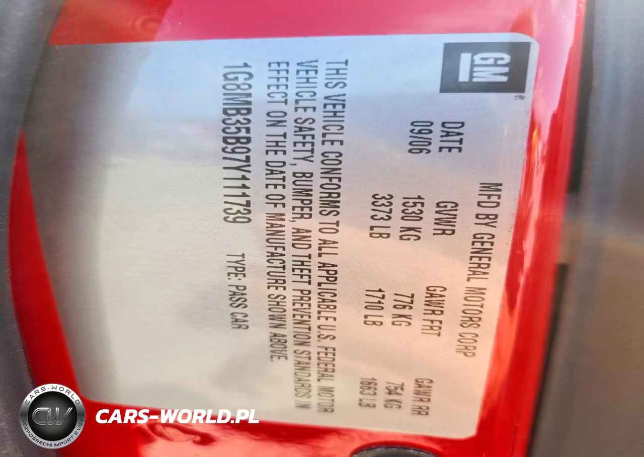 2007 Saturn Sky VIN:1G8MB35B97Y111739 - 13