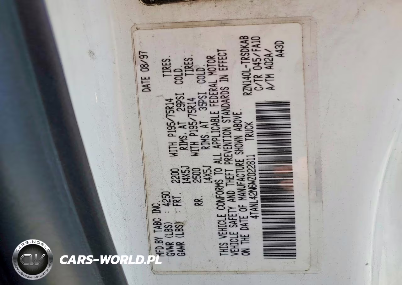 1998 Toyota Tacoma Base VIN:4TANL42N6WZ022811 - 12