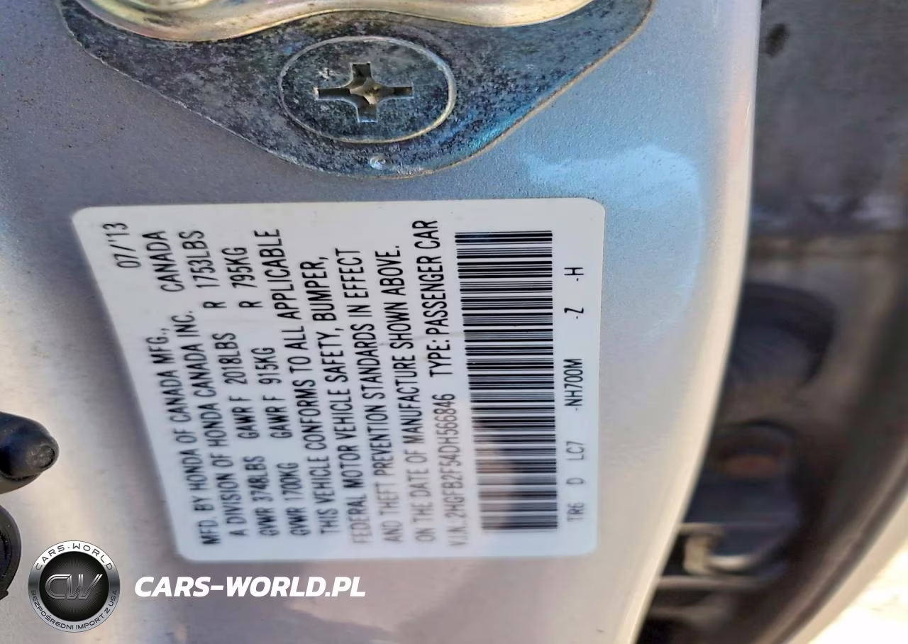 2013 Honda Civic Lx VIN:2HGFB2F54DH566846 - 13