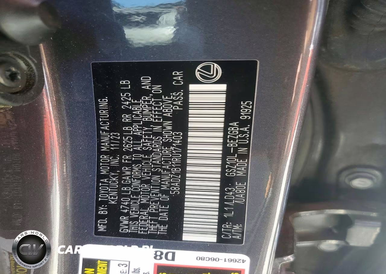 2024 Lexus Es 350 Base VIN:58ADZ1B11RU171403 - 12