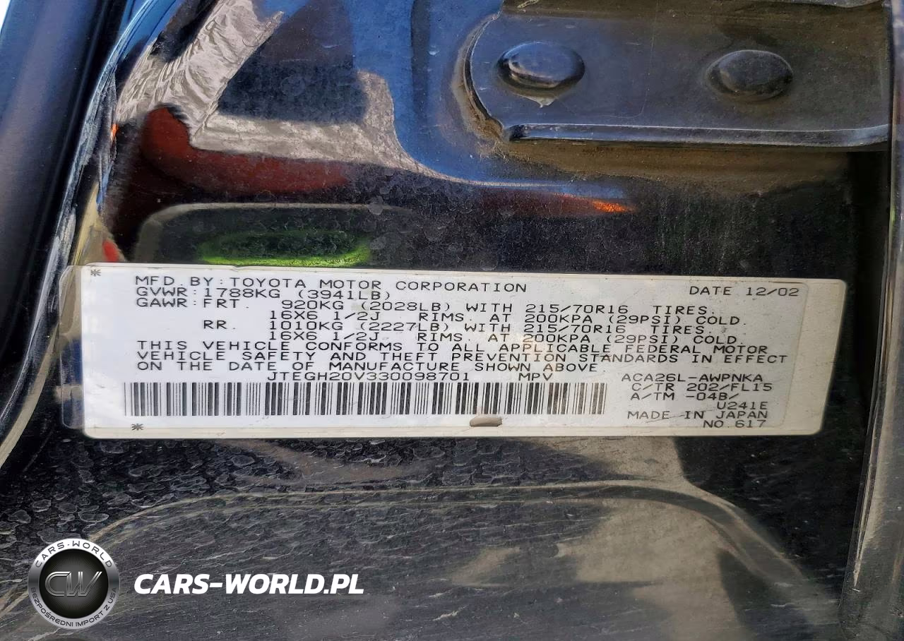 2003 Toyota Rav4 Base VIN:JTEGH20V330098701 - 13