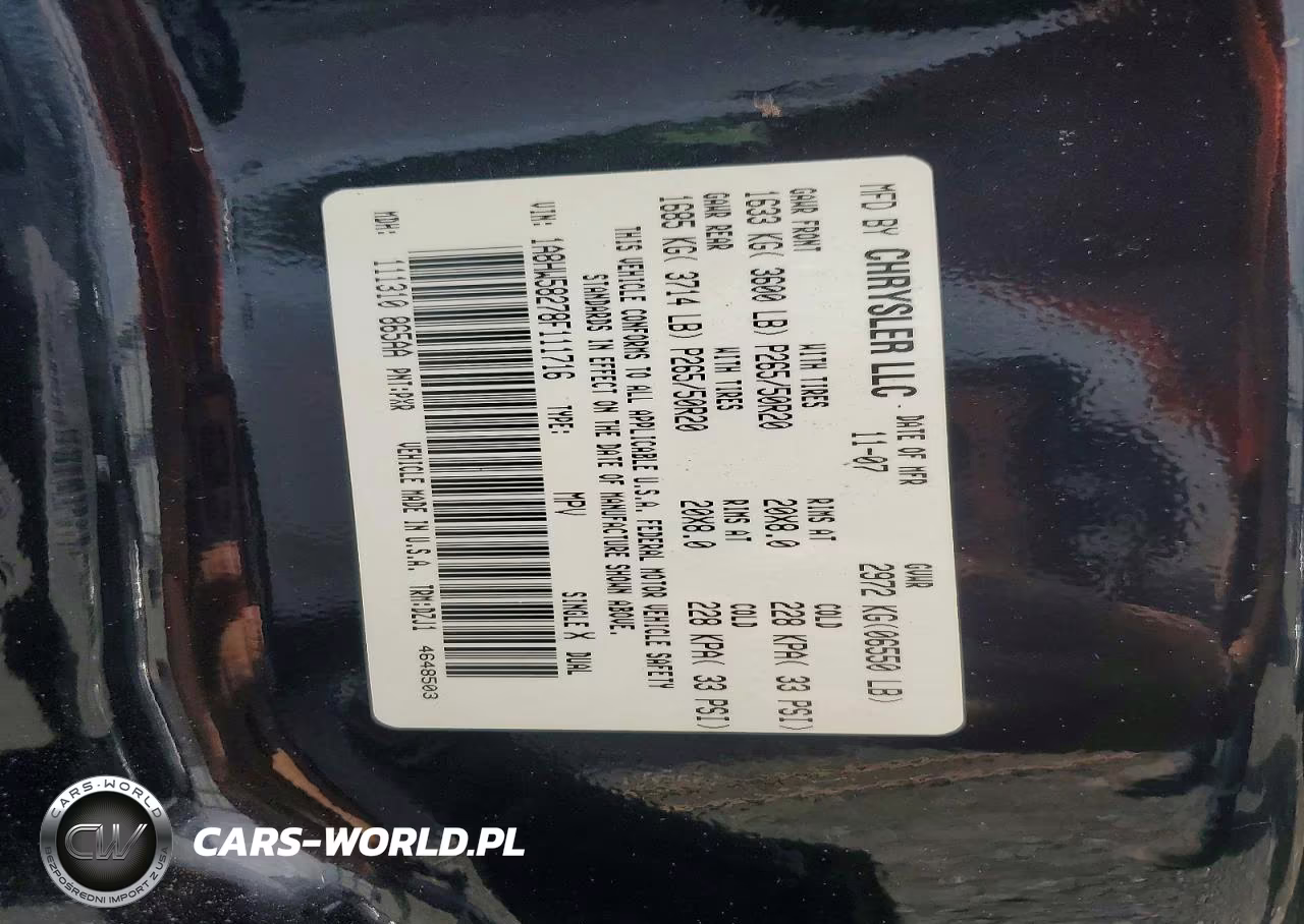 2008 Chrysler Aspen Limited VIN:1A8HW58278F111716 - 13