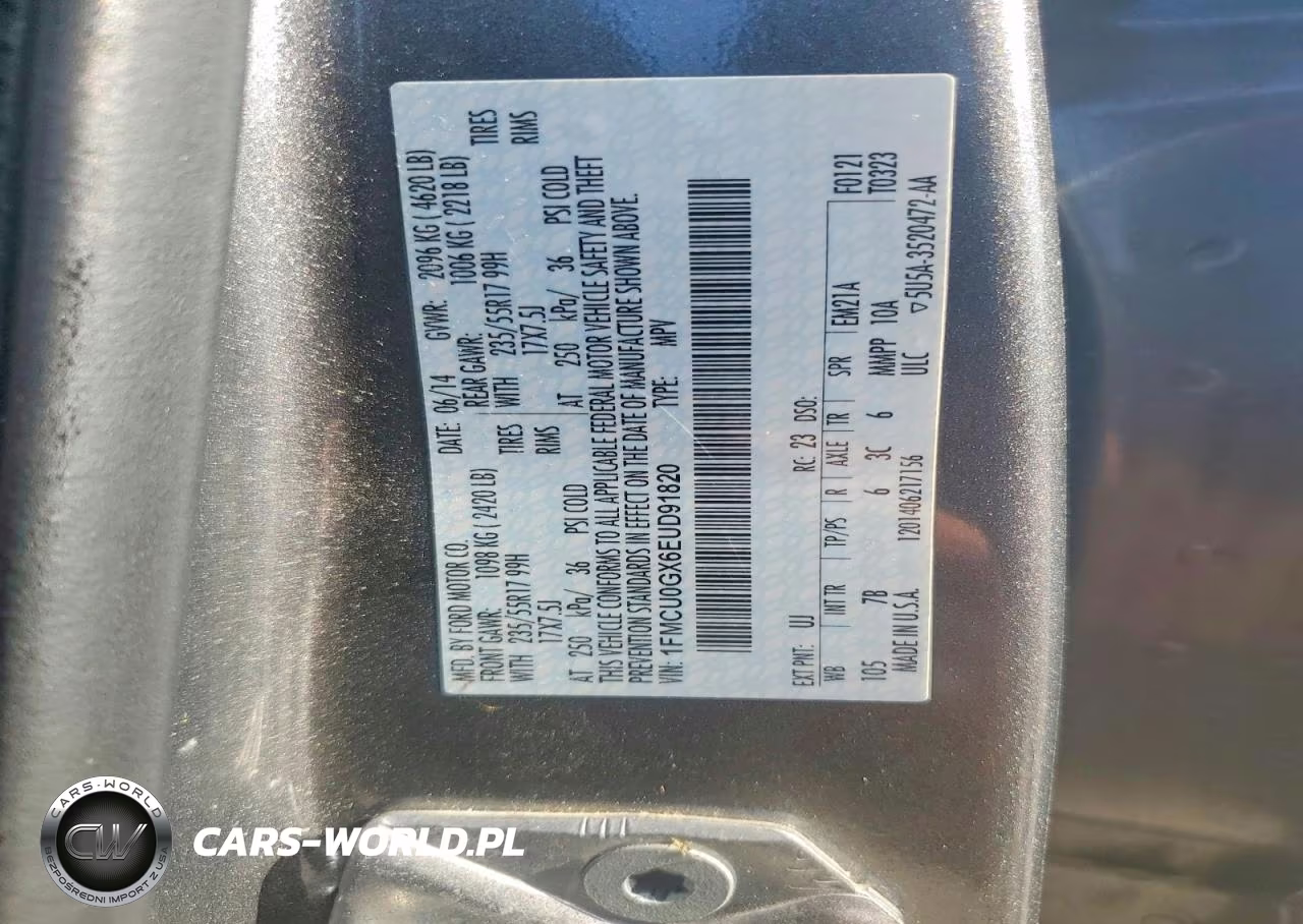 2014 Ford Escape Se VIN:1FMCU0GX6EUD91820 - 13