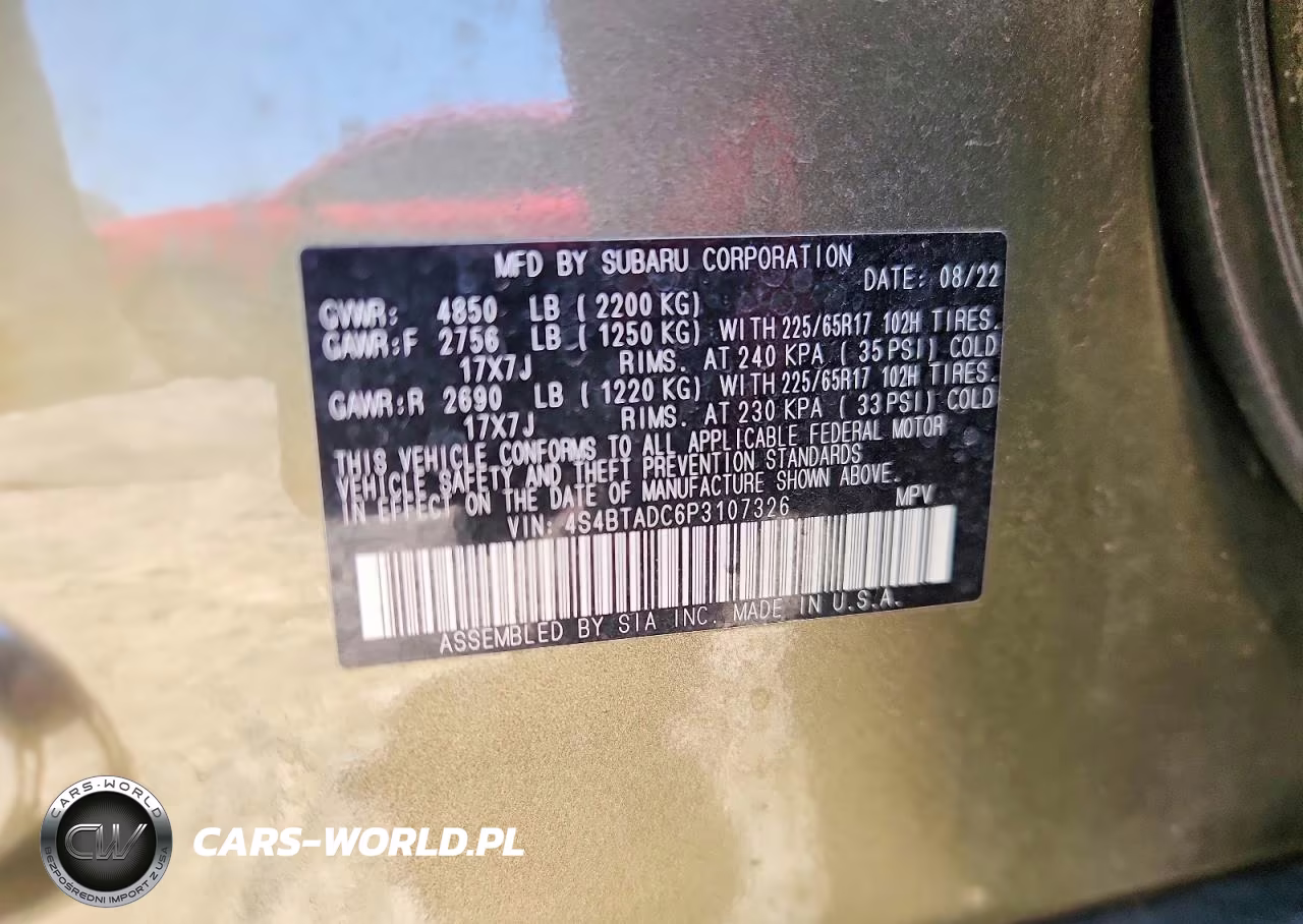 2023 Subaru Outback Premium VIN:4S4BTADC6P3107326 - 12