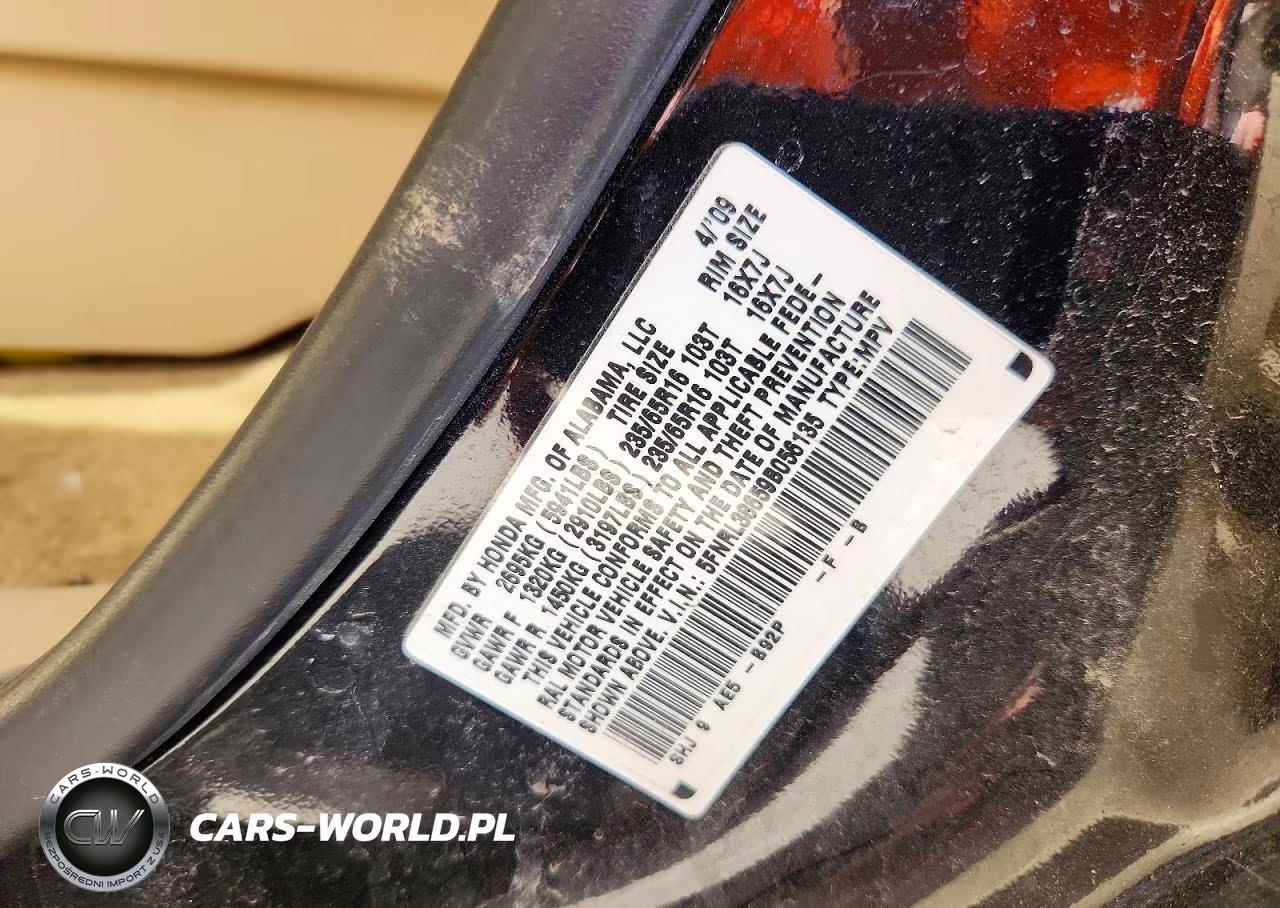 2009 Honda Odyssey Exl VIN:5FNRL38659B056135 - 13