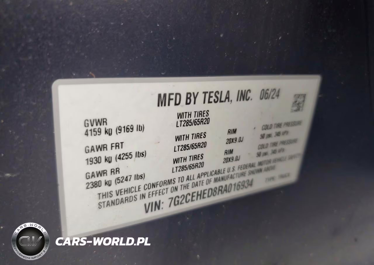 2024 Tesla Cybertruck VIN:7G2CEHED8RA016934 - 12