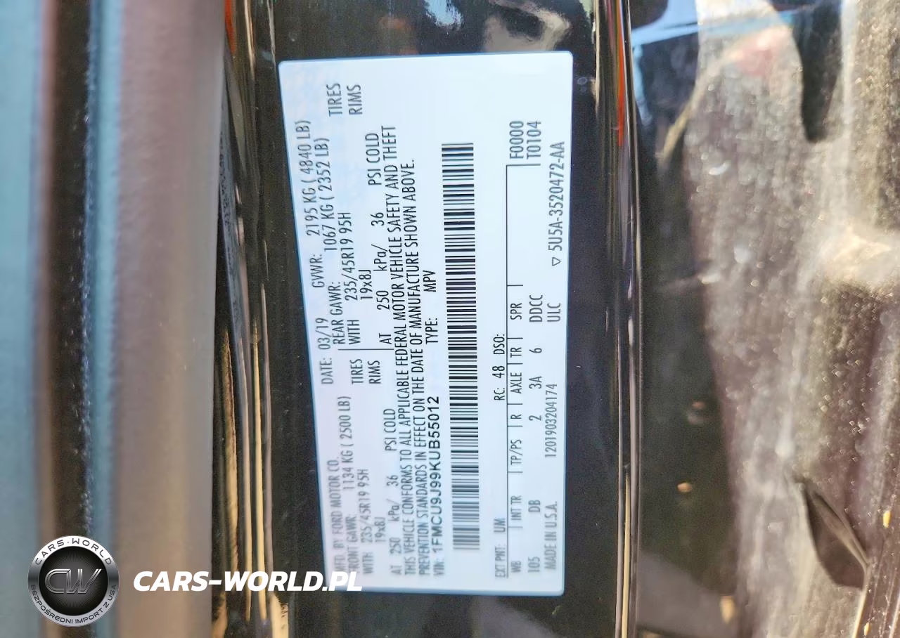 2019 Ford Escape Titanium VIN:1FMCU9J99KUB55012 - 13