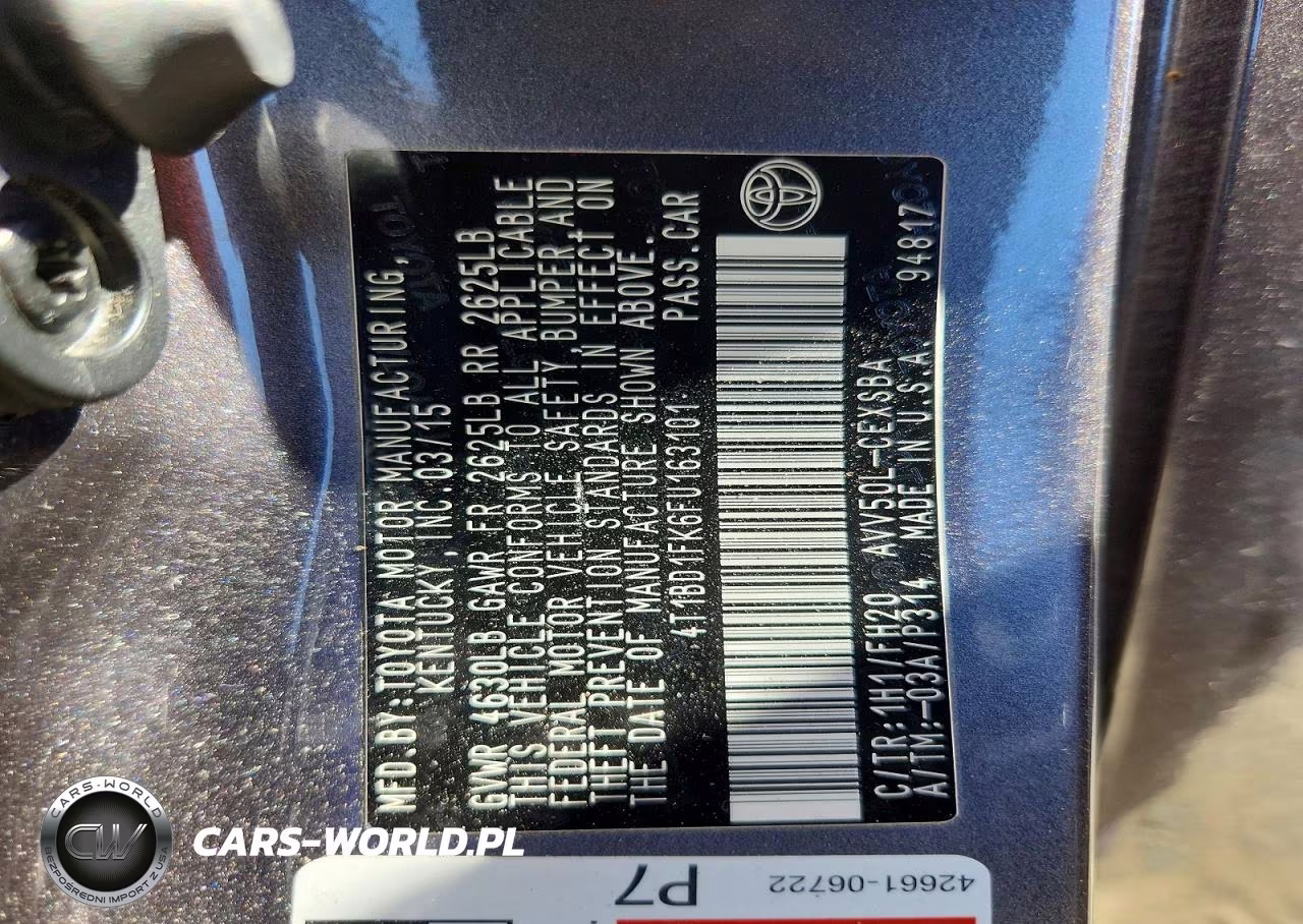 2015 Toyota Camry Hybrid VIN:4T1BD1FK6FU163101 - 12