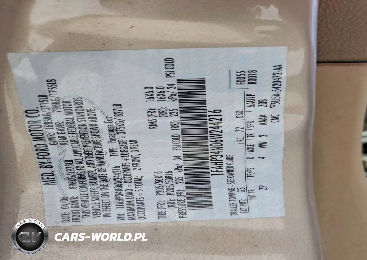 2006 Ford Focus Zx4 VIN:1FAHP34N06W244216 - 12