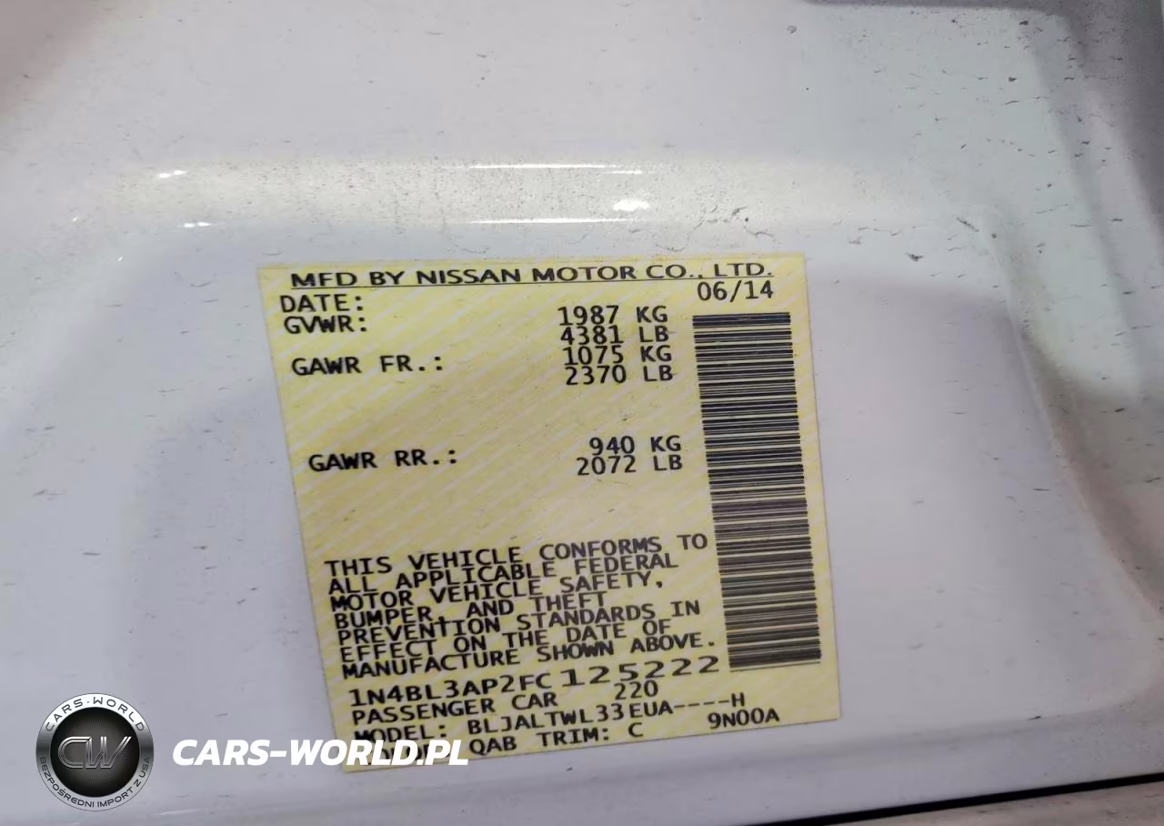 2015 Nissan Altima 3.5 Sl VIN:1N4BL3AP2FC125222 - 12