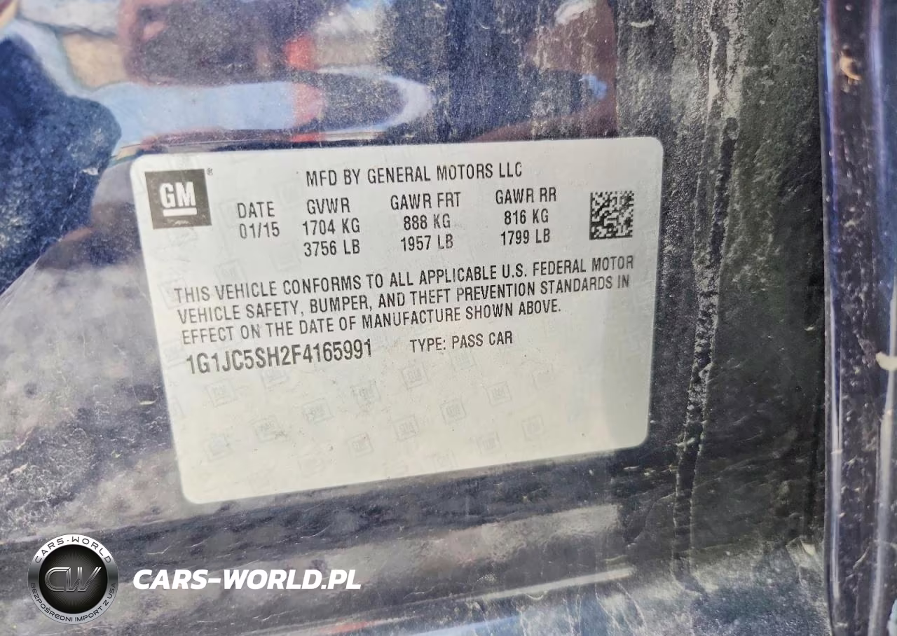 2015 Chevrolet Sonic Lt VIN:1G1JC5SH2F4165991 - 12