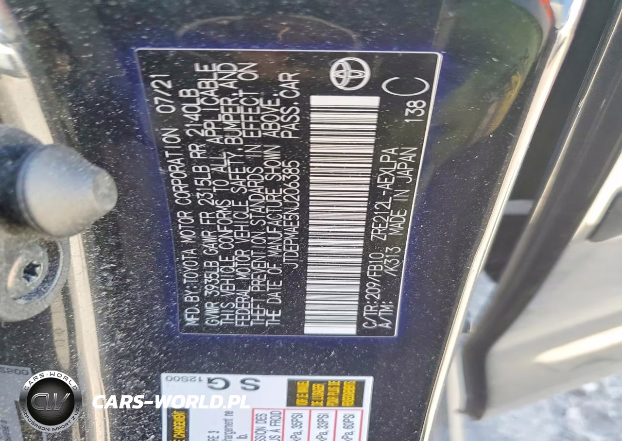 2022 Toyota Corolla Le VIN:JTDEPMAE5NJ206385 - 12