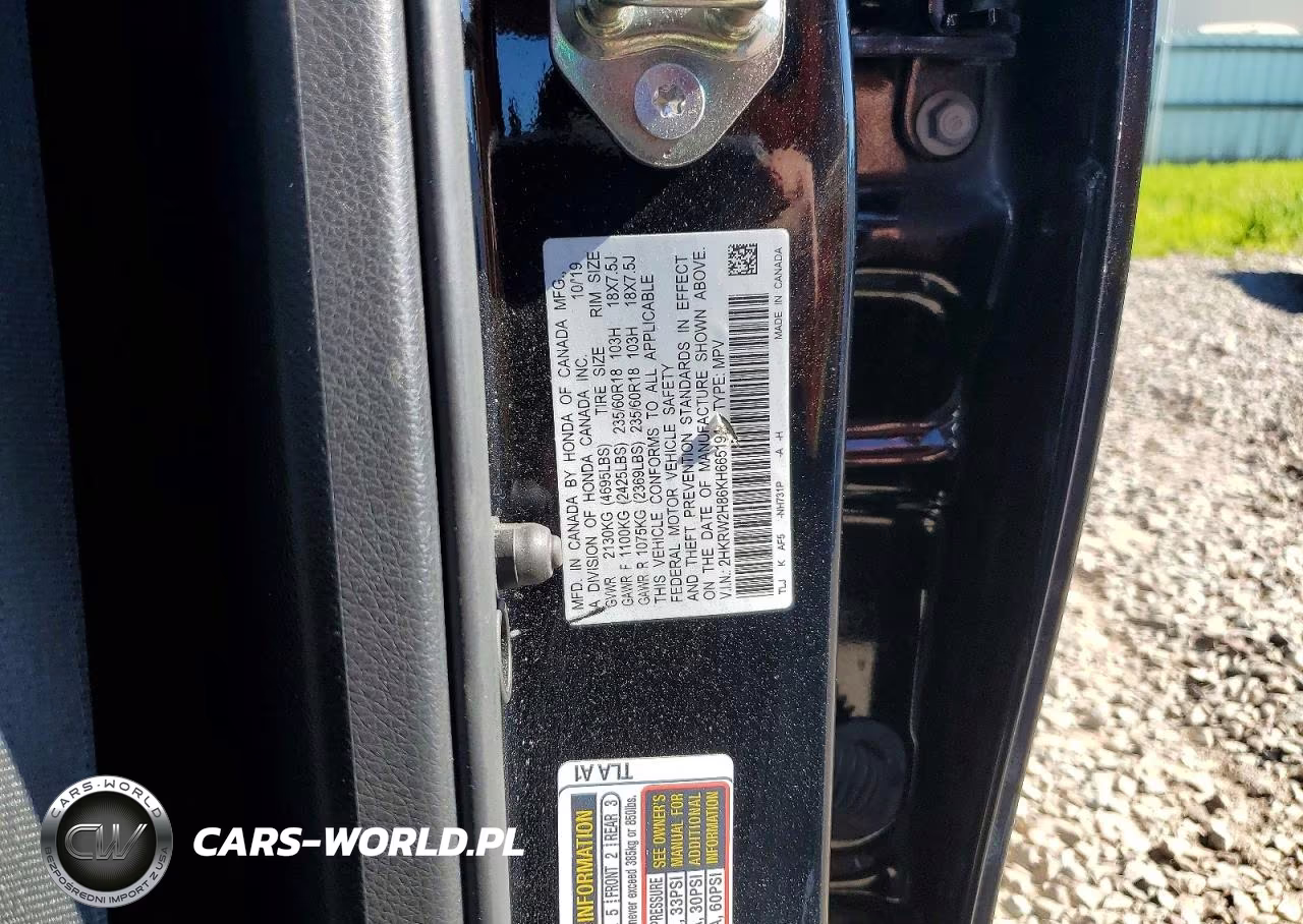 2019 Honda Cr-V Exl VIN:2HKRW2H86KH665194 - 14