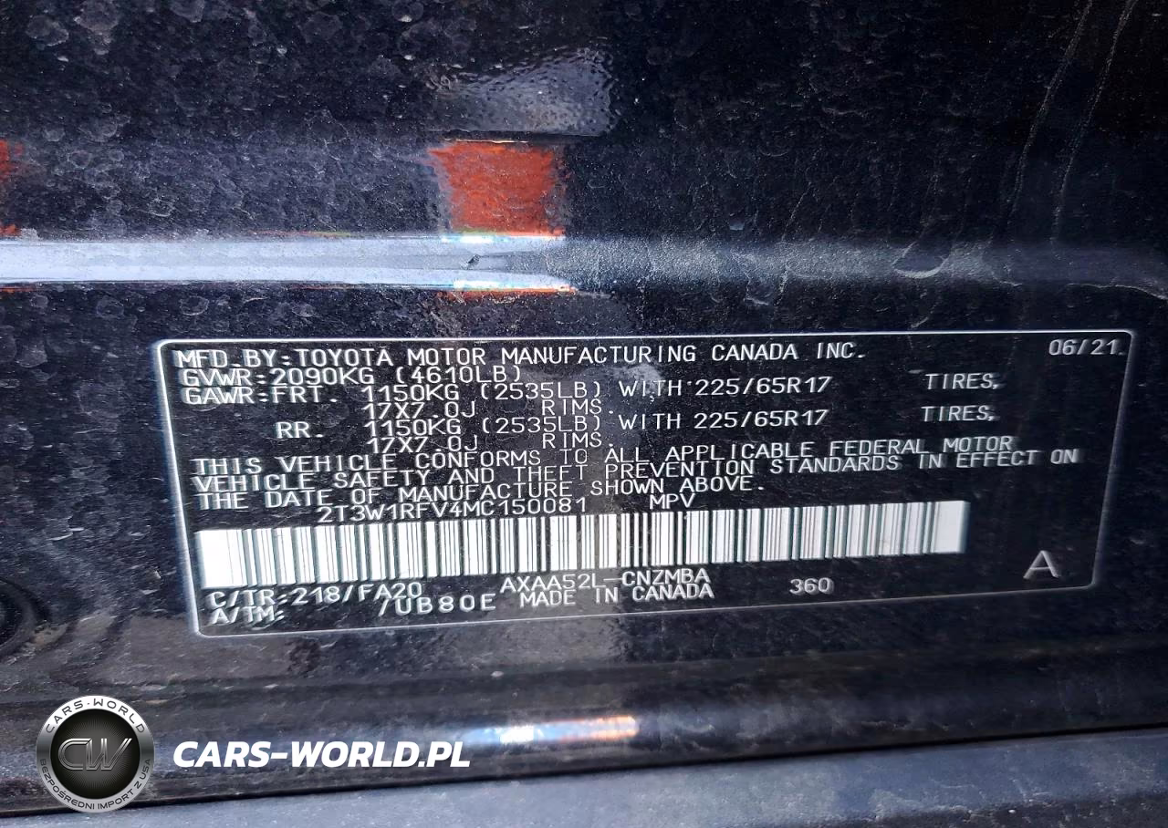 2021 Toyota Rav4 Xle VIN:2T3W1RFV4MC150081 - 13