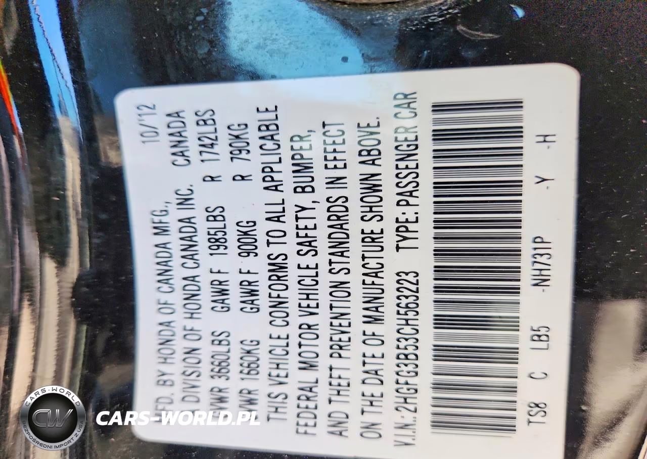 2012 Honda Civic Lx VIN:2HGFG3B53CH563223 - 13