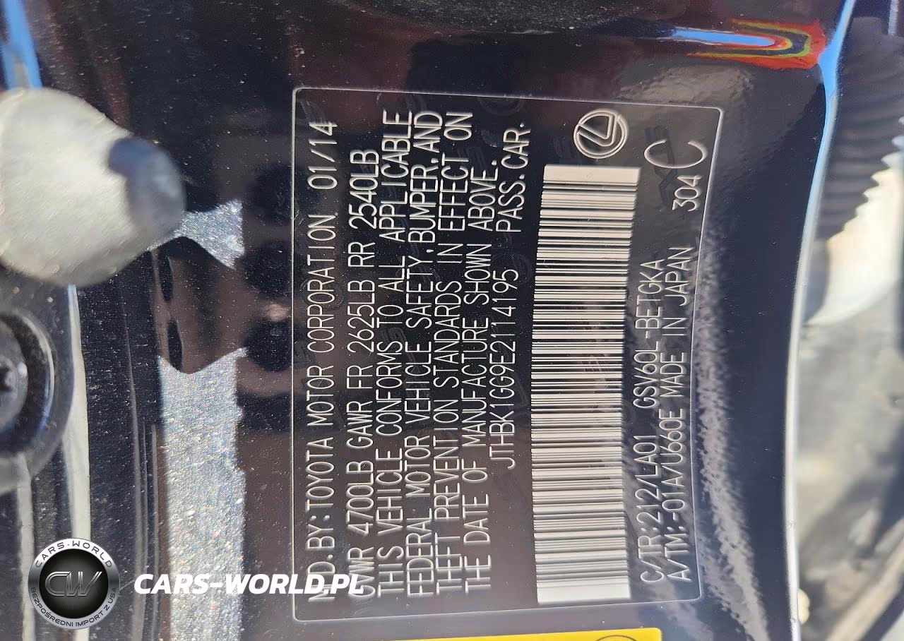 2014 Lexus Es 350 VIN:JTHBK1GG9E2114195 - 13