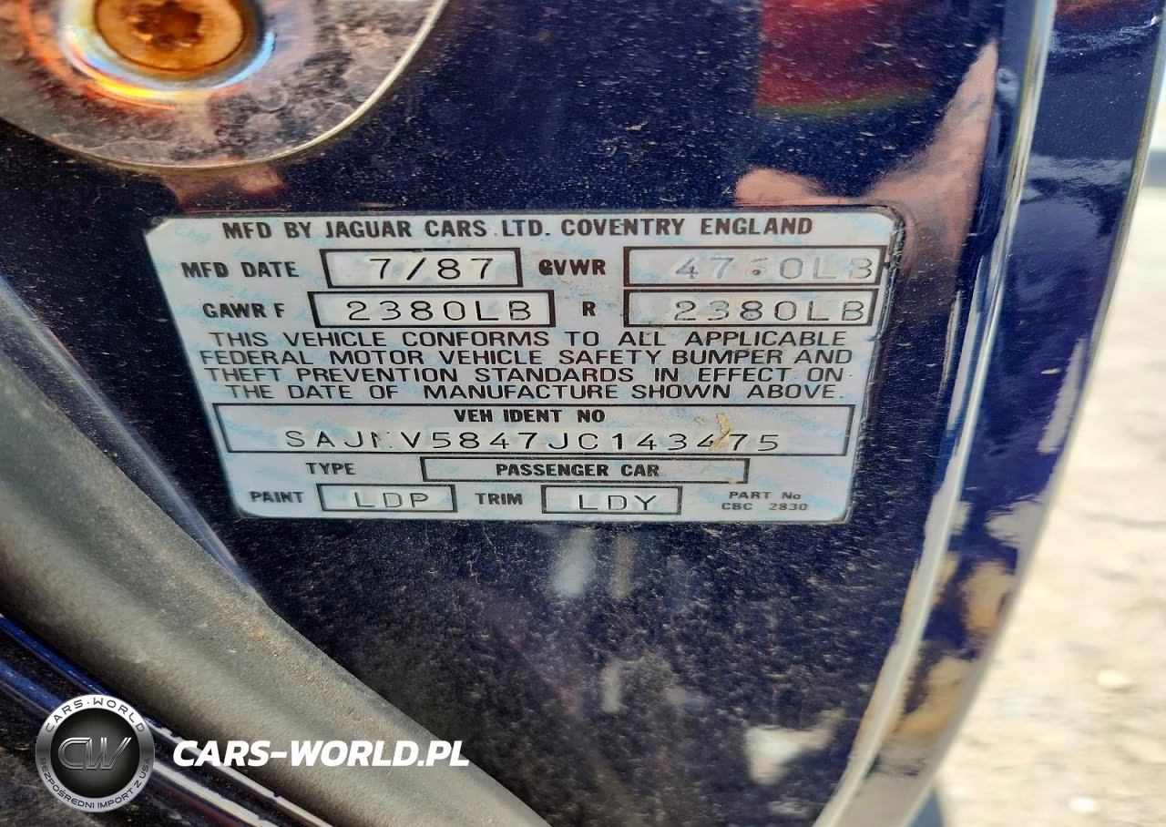 1988 Jaguar Xjs VIN:SAJNV5847JC143475 - 12