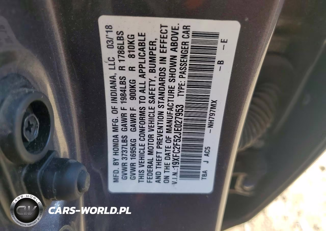 2018 Honda Civic Lx VIN:19XFC2F52JE027953 - 12