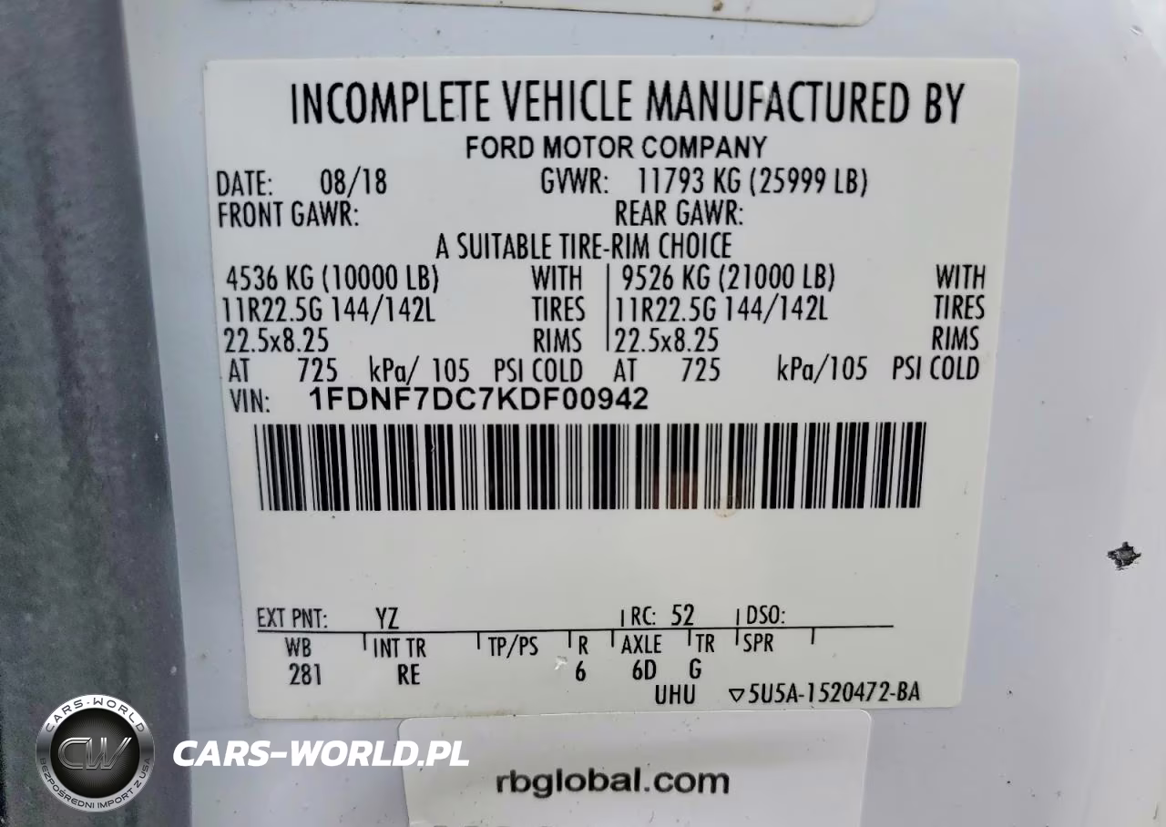 2019 Ford F750 Super Duty VIN:1FDNF7DC7KDF00942 - 12