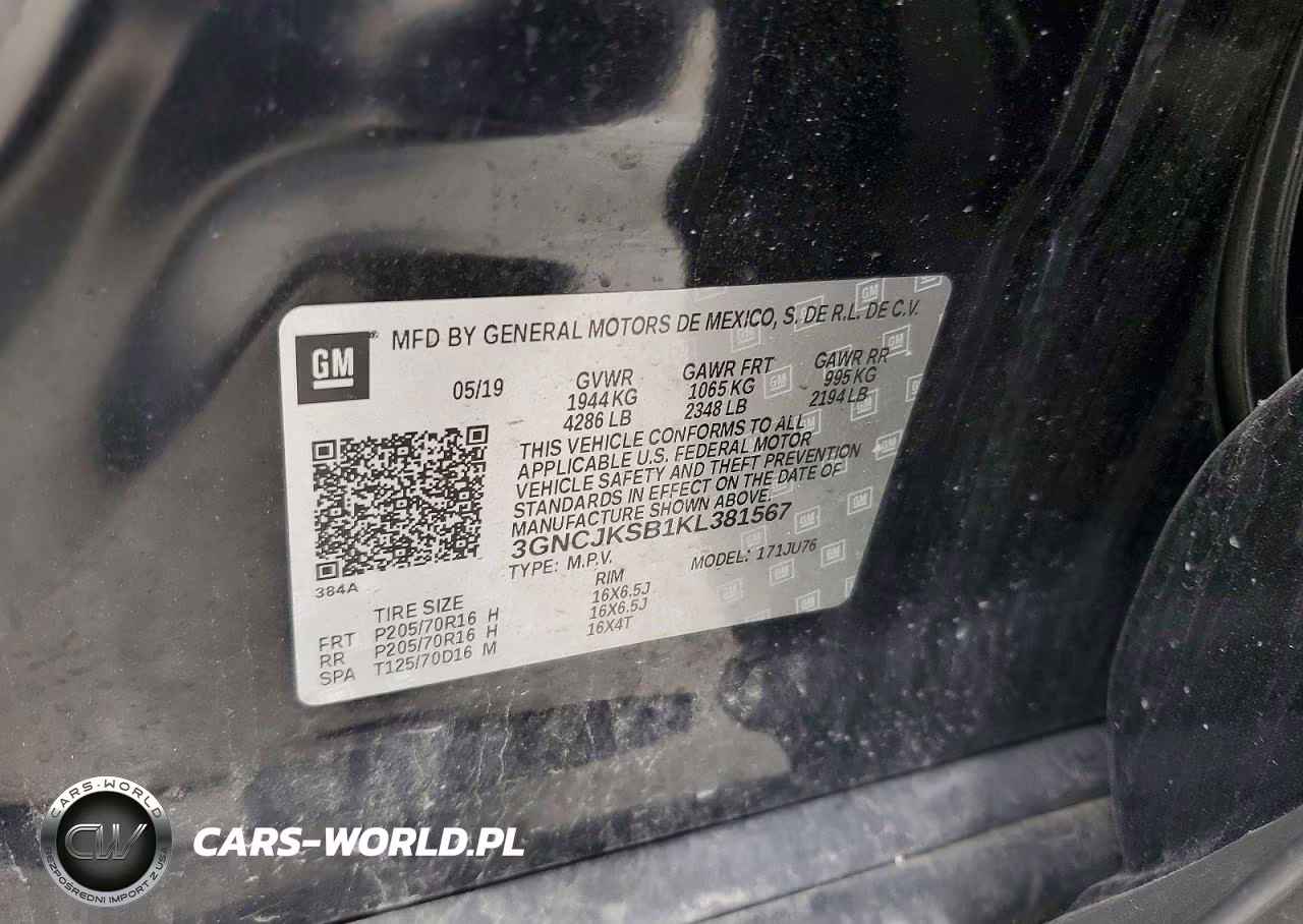 2019 Chevrolet Trax Ls VIN:3GNCJKSB1KL381567 - 13