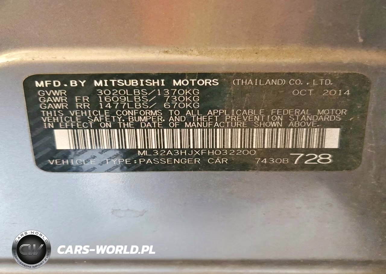 2015 Mitsubishi Mirage De VIN:ML32A3HJXFH032200 - 12