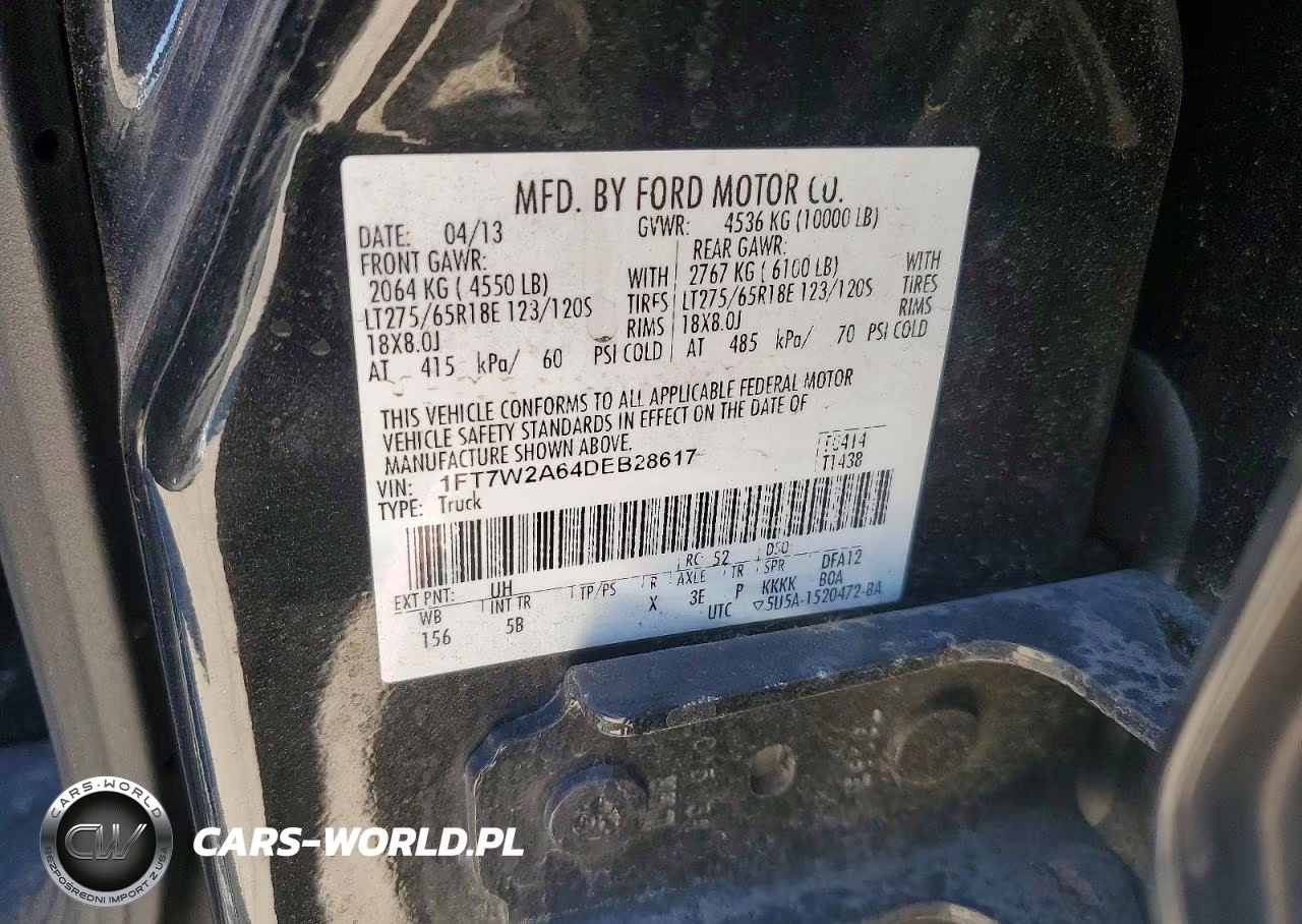 2013 Ford F250 Super Duty VIN:1FT7W2A64DEB28617 - 12
