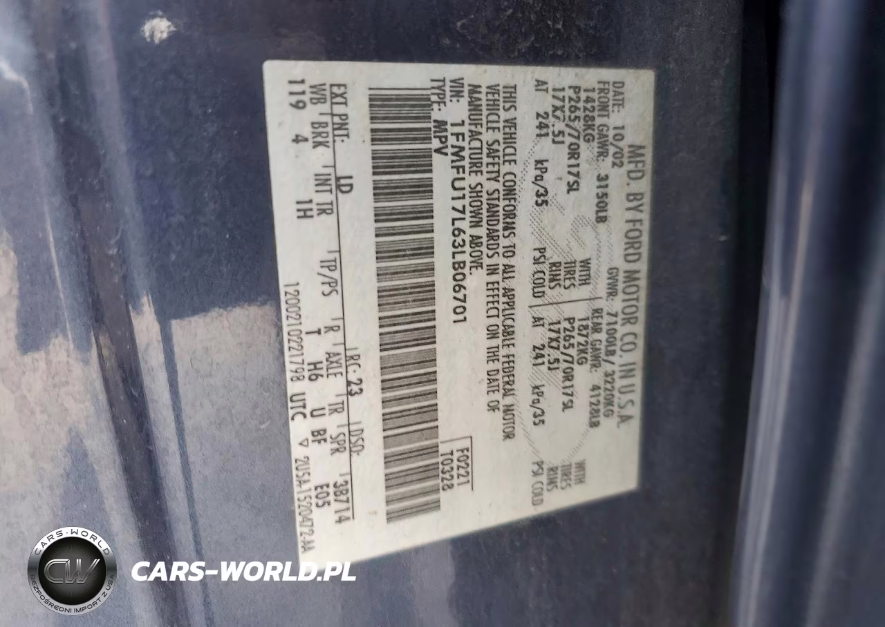 2003 Ford Expedition Eddie Bauer VIN:1FMFU17L63LB06701 - 13