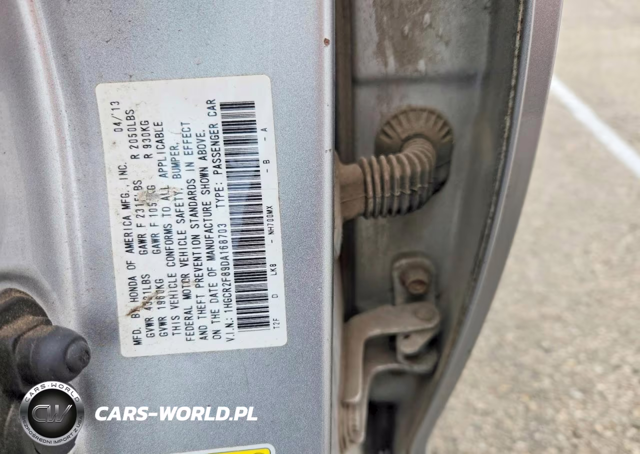 2013 Honda Accord Exl VIN:1HGCR2F89DA168703 - 12