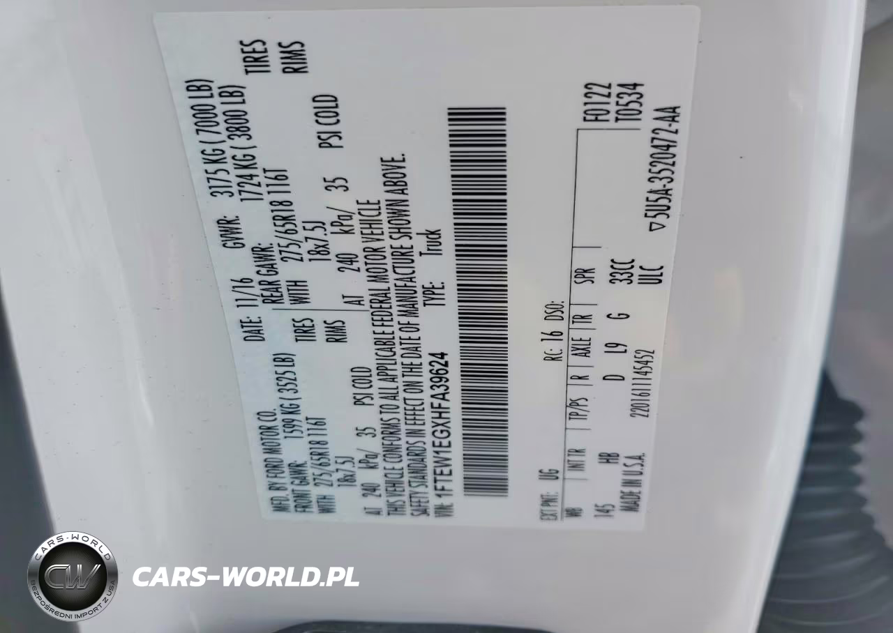 2017 Ford F150 Supercrew VIN:1FTEW1EGXHFA39624 - 12