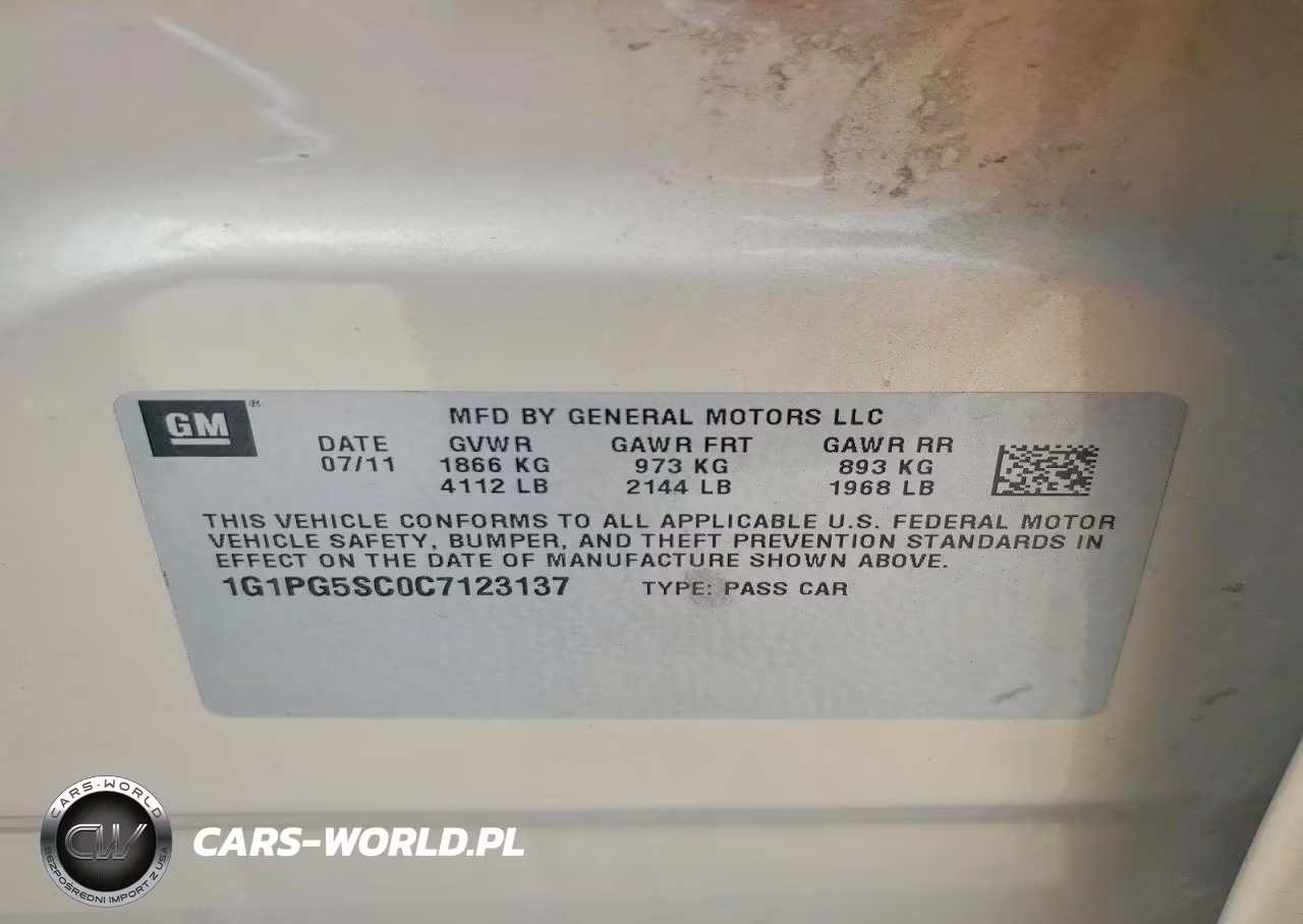 2012 Chevrolet Cruze Lt VIN:1G1PG5SC0C7123137 - 12