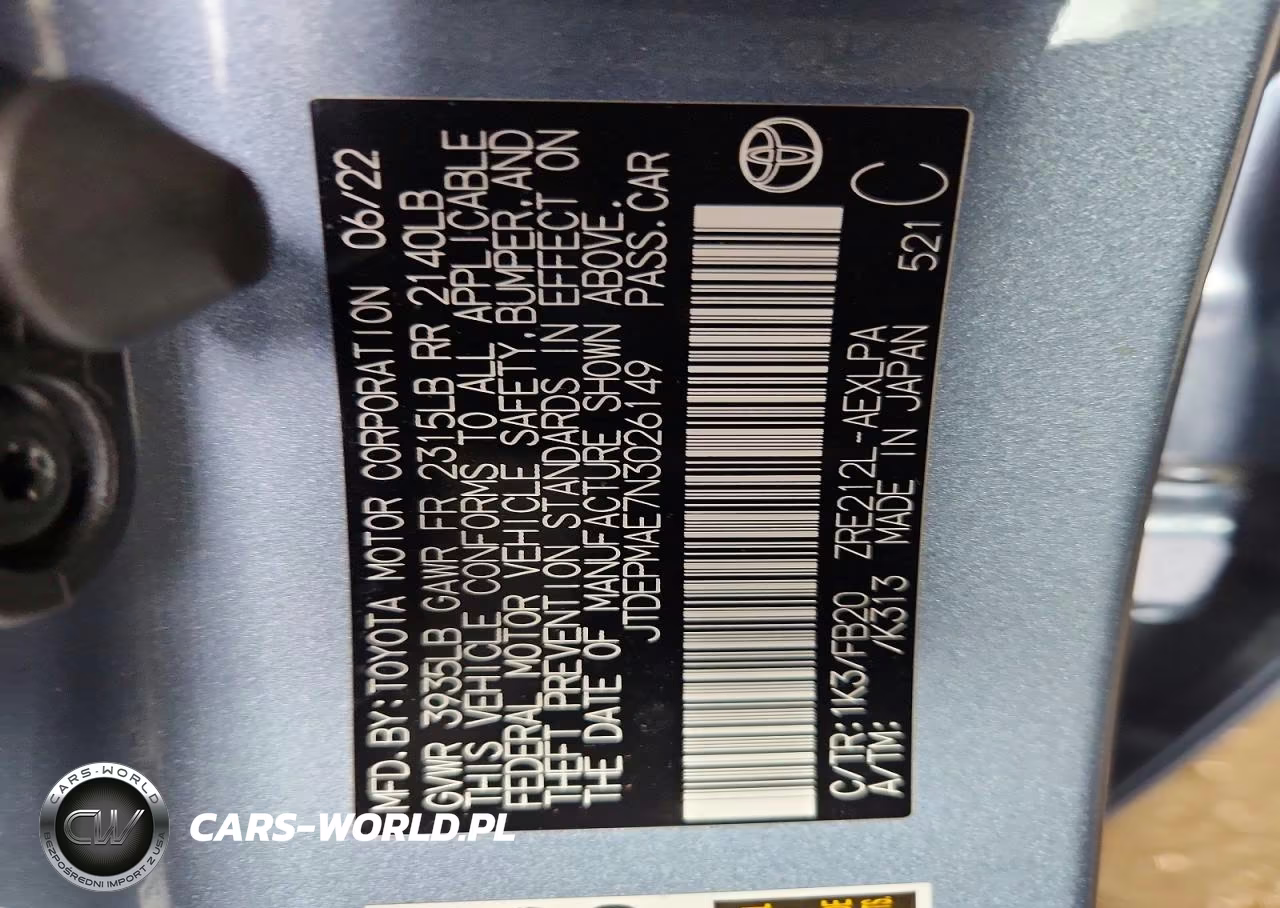 2022 Toyota Corolla Le VIN:JTDEPMAE7N3026149 - 12