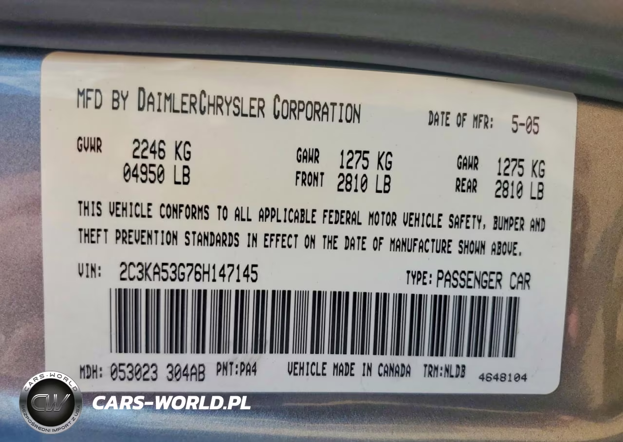 2006 Chrysler 300 Touring VIN:2C3KA53G76H147145 - 12
