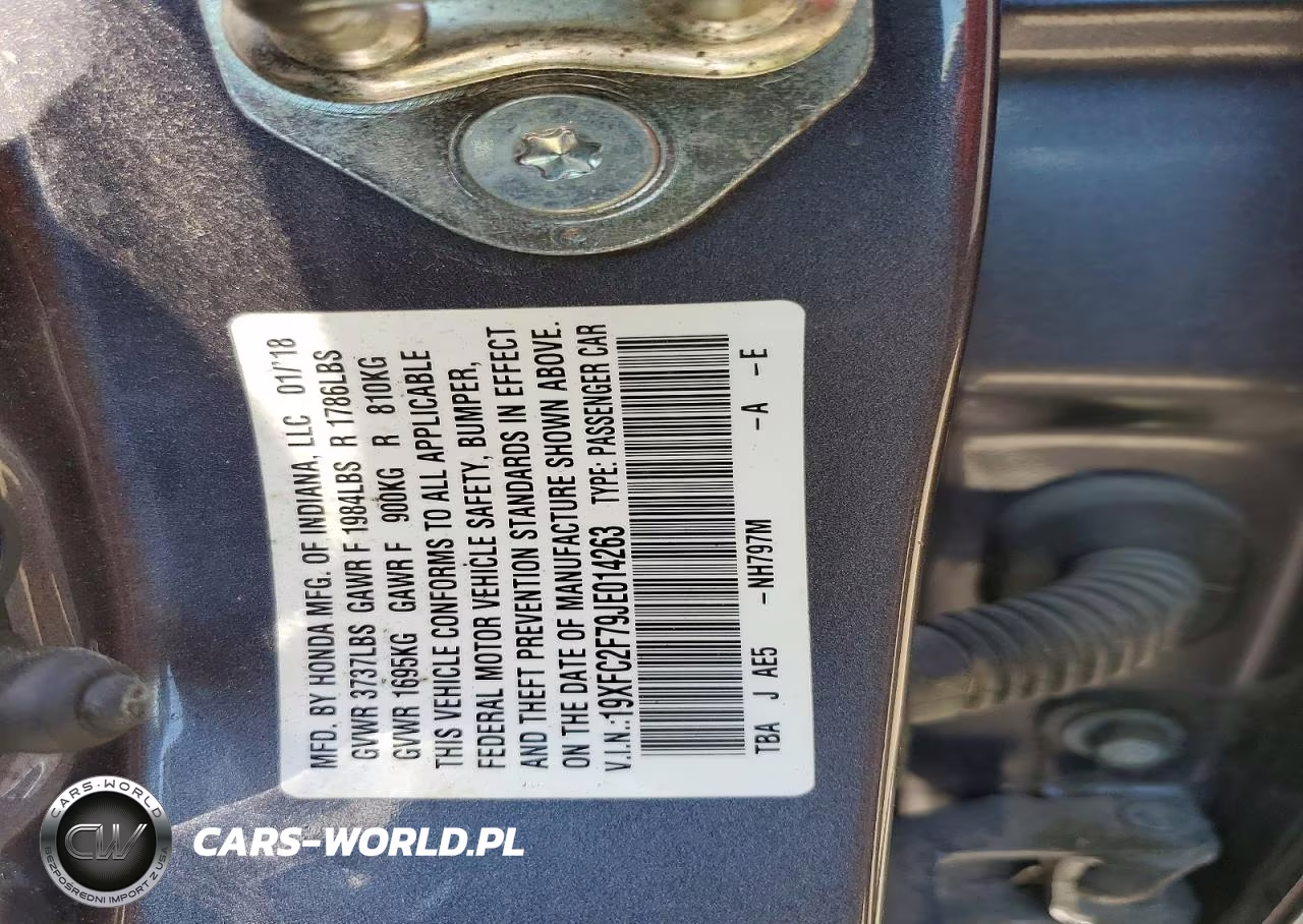 2018 Honda Civic Ex VIN:19XFC2F79JE014263 - 12