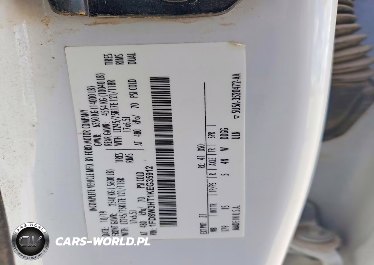 2019 Ford F350 VIN:1FD8W3HT1KEG35912 - 12