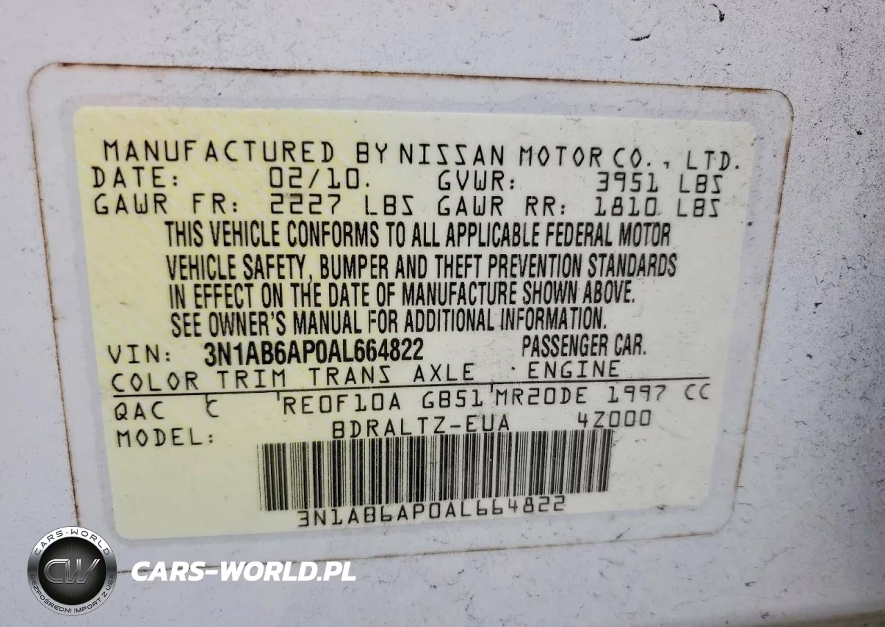 2010 Nissan Sentra 2.0 VIN:3N1AB6AP0AL664822 - 12