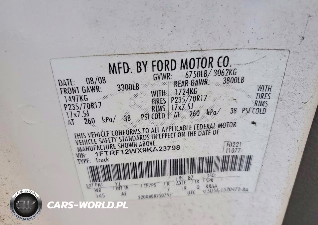 2009 Ford F150 VIN:1FTRF12WX9KA23798 - 12