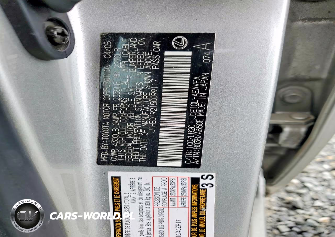 2005 Lexus Is 300 VIN:JTHBD192150099117 - 13