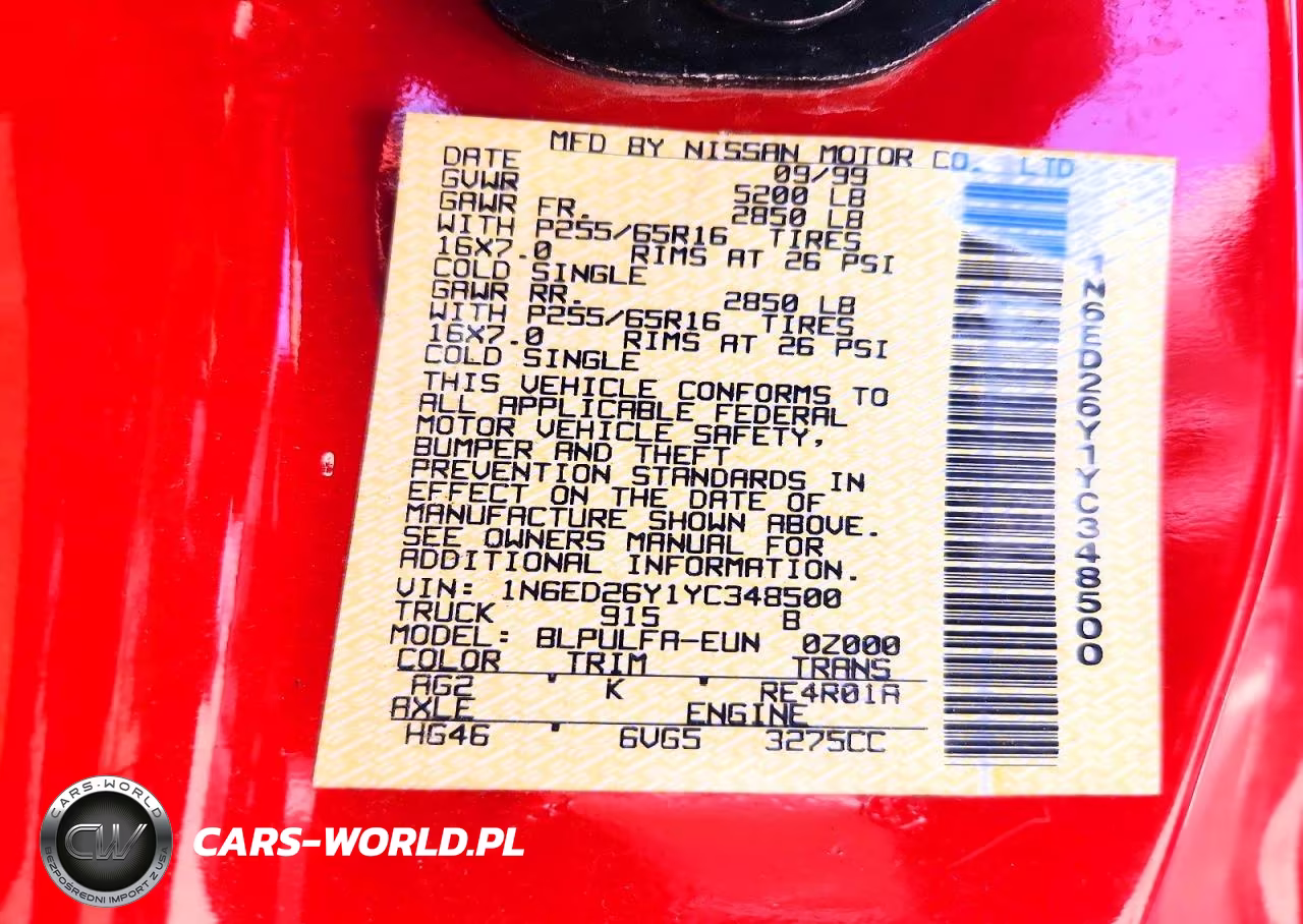 2000 Nissan Frontier Xe-V6 VIN:1N6ED26Y1YC348500 - 12