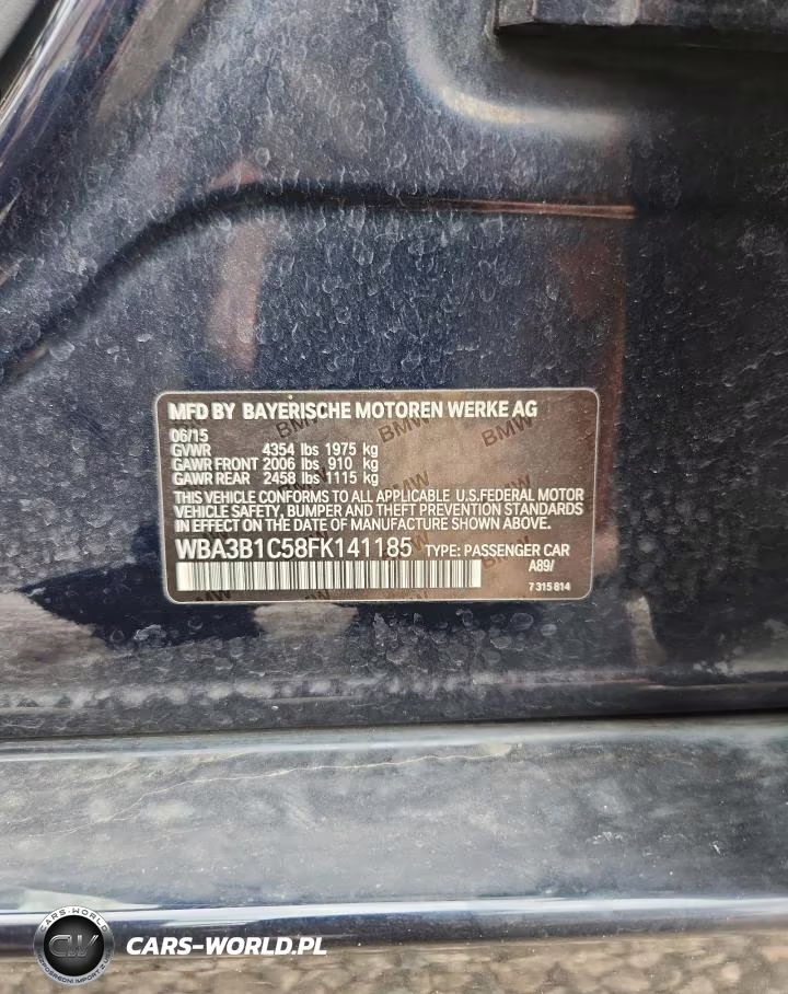 2015 BMW 320 I VIN:WBA3B1C58FK141185 - 12