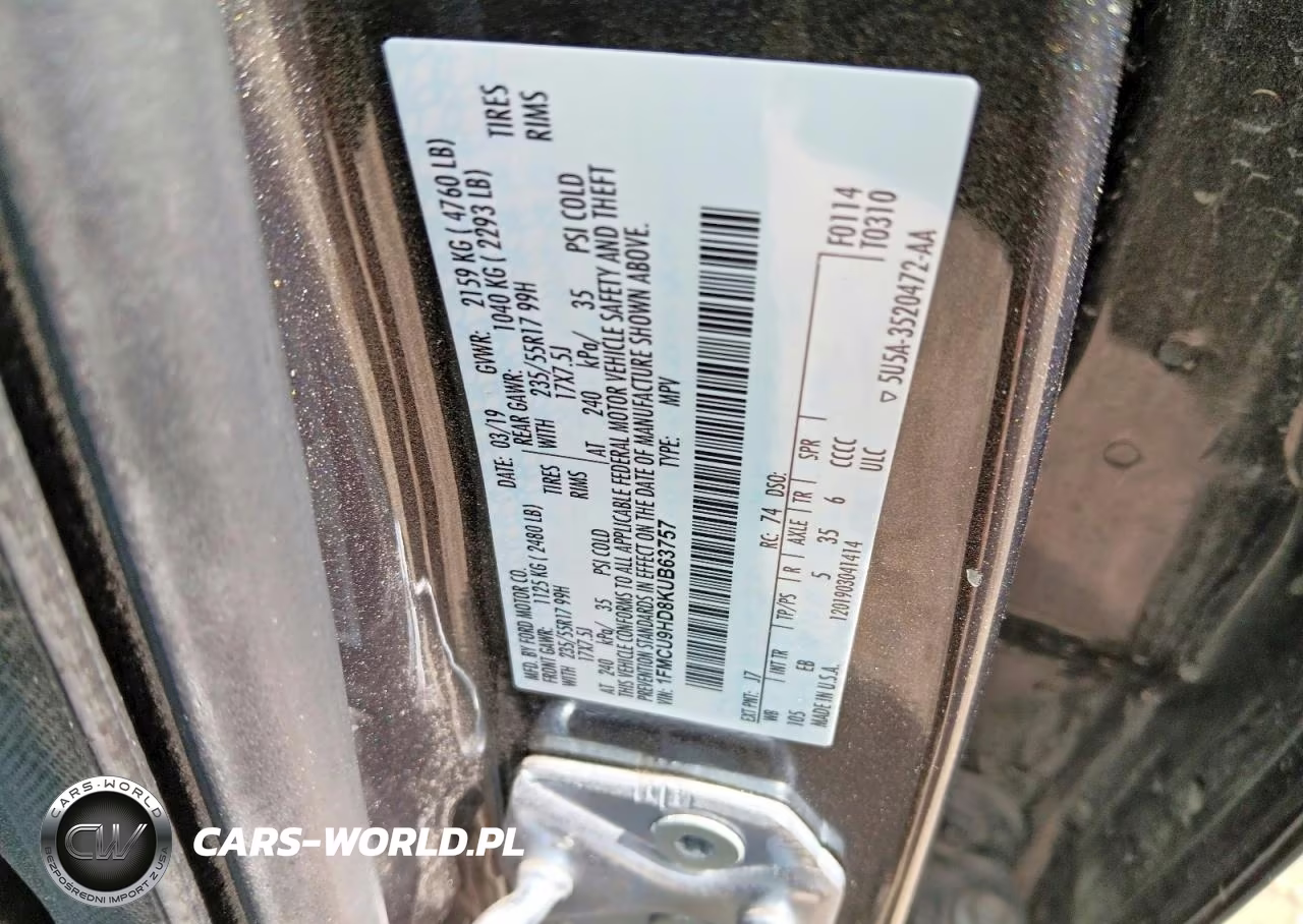 2019 Ford Escape Sel VIN:1FMCU9HD8KUB63757 - 12