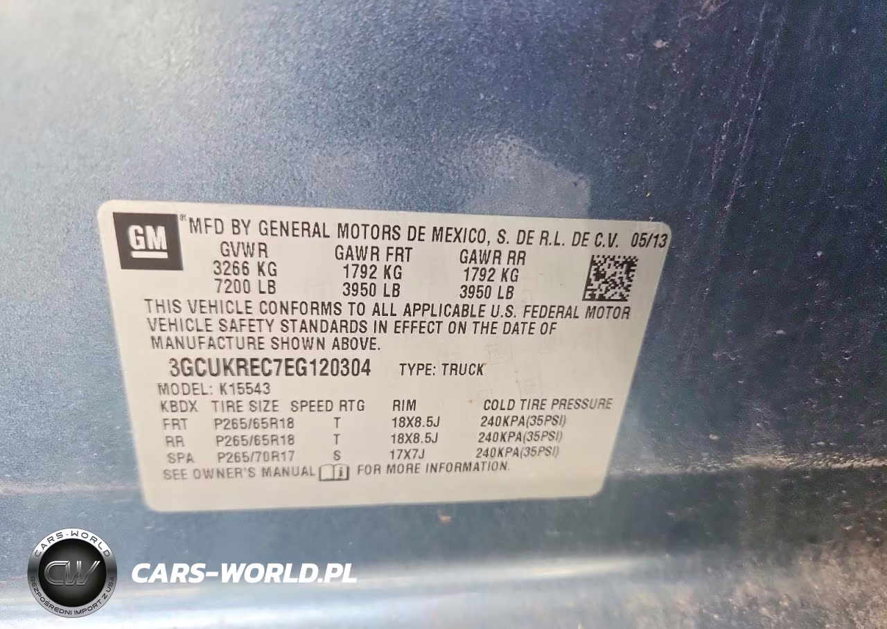 2014 Chevrolet Silverado K1500 Lt VIN:3GCUKREC7EG120304 - 13