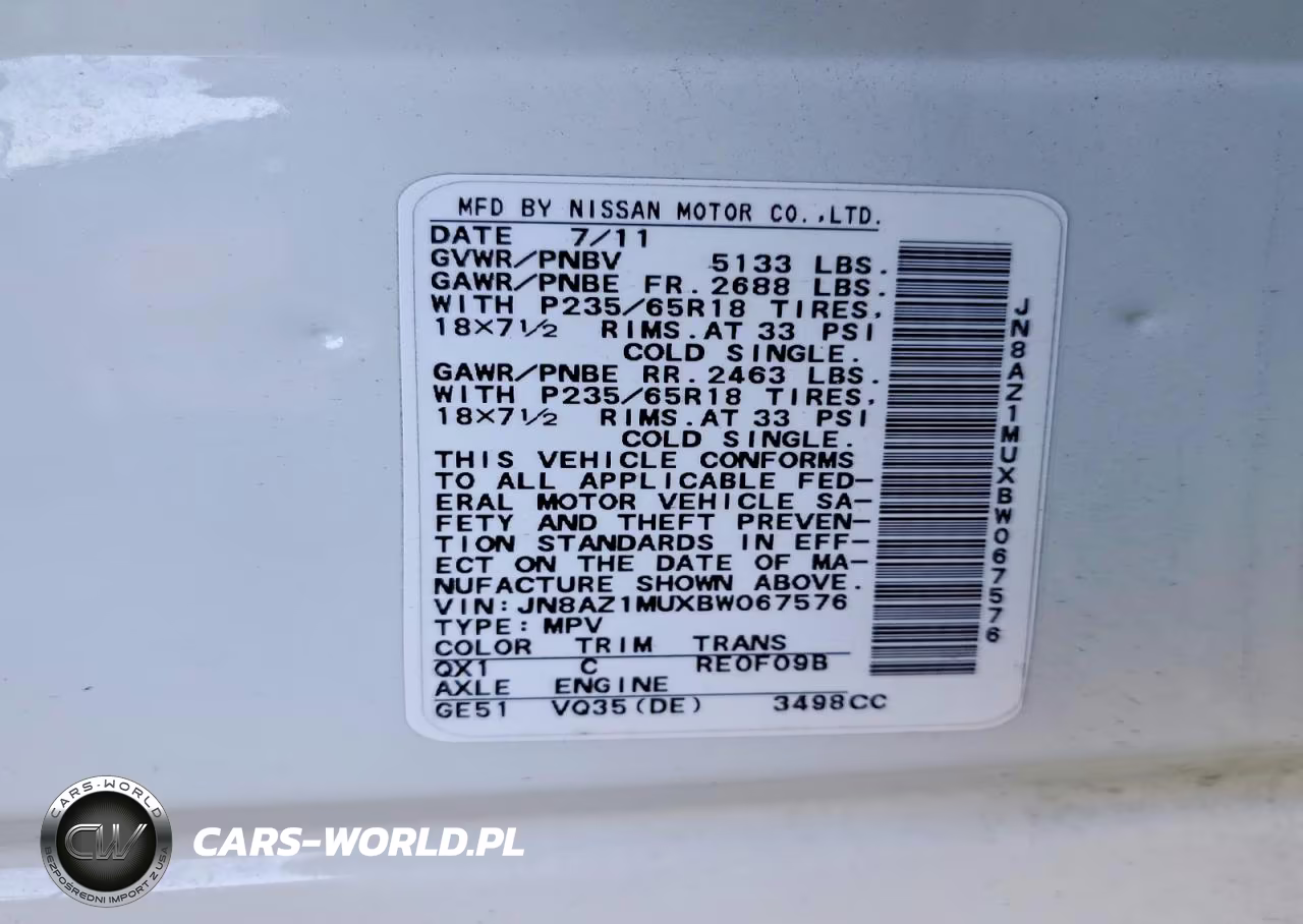 2011 Nissan Murano S VIN:JN8AZ1MUXBW067576 - 13