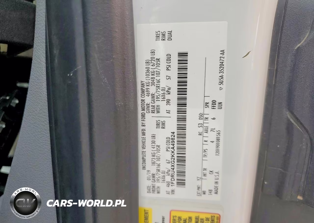 2019 Ford Transit T-350 Hd VIN:1FDRU4XG2KKA49824 - 14