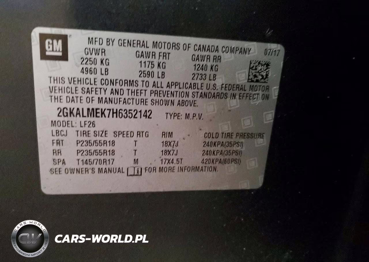 2017 GMC Terrain Sle VIN:2GKALMEK7H6352142 - 13