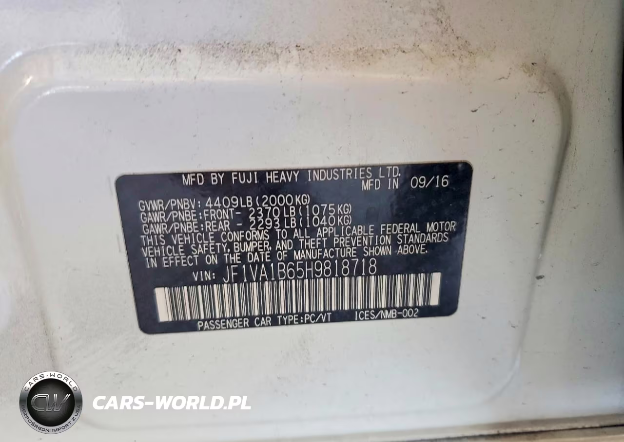 2017 Subaru Wrx VIN:JF1VA1B65H9818718 - 12